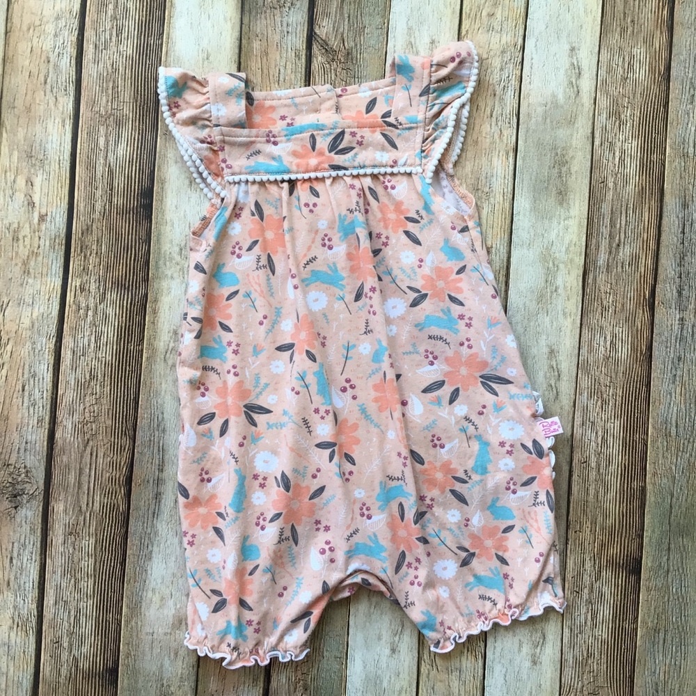 RuffleButts Floral Bunny Romper